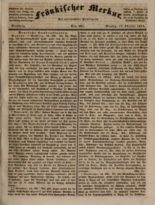 Fränkischer Merkur (Bamberger Zeitung) Montag 17. Oktober 1836