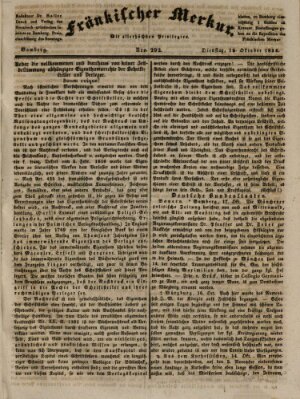 Fränkischer Merkur (Bamberger Zeitung) Dienstag 18. Oktober 1836