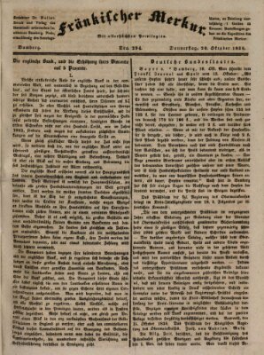 Fränkischer Merkur (Bamberger Zeitung) Donnerstag 20. Oktober 1836