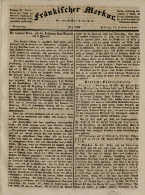 Fränkischer Merkur (Bamberger Zeitung) Freitag 21. Oktober 1836