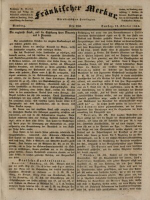 Fränkischer Merkur (Bamberger Zeitung) Samstag 22. Oktober 1836