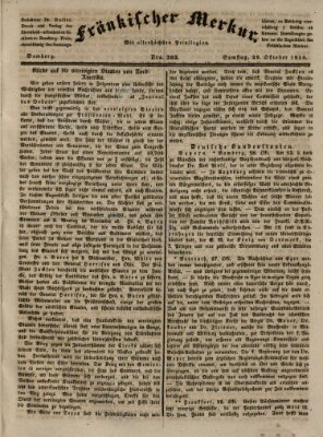 Fränkischer Merkur (Bamberger Zeitung) Samstag 29. Oktober 1836