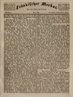 Fränkischer Merkur (Bamberger Zeitung) Dienstag 8. November 1836