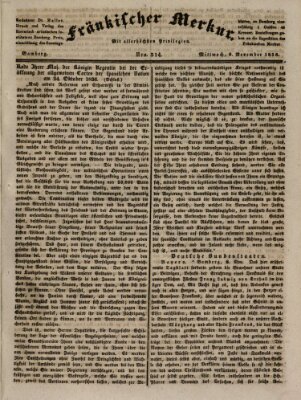 Fränkischer Merkur (Bamberger Zeitung) Mittwoch 9. November 1836