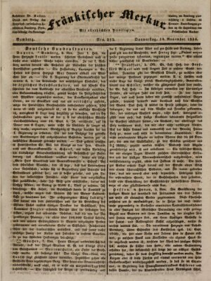 Fränkischer Merkur (Bamberger Zeitung) Donnerstag 10. November 1836