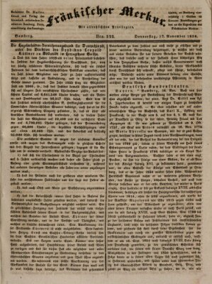 Fränkischer Merkur (Bamberger Zeitung) Donnerstag 17. November 1836