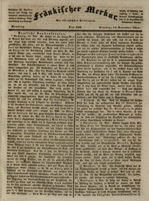 Fränkischer Merkur (Bamberger Zeitung) Dienstag 15. November 1836