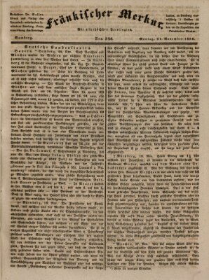 Fränkischer Merkur (Bamberger Zeitung) Montag 21. November 1836