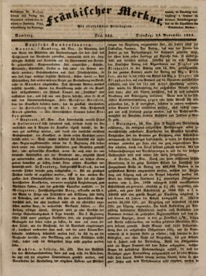 Fränkischer Merkur (Bamberger Zeitung) Dienstag 29. November 1836