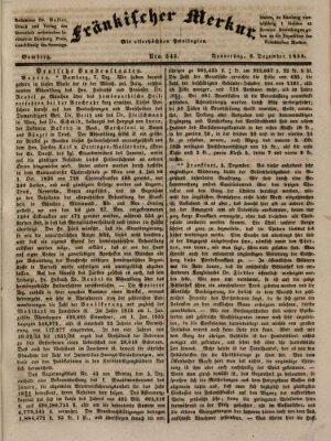 Fränkischer Merkur (Bamberger Zeitung) Donnerstag 8. Dezember 1836