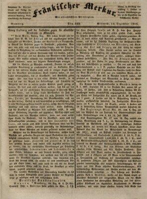 Fränkischer Merkur (Bamberger Zeitung) Mittwoch 14. Dezember 1836