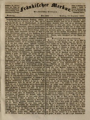 Fränkischer Merkur (Bamberger Zeitung) Samstag 17. Dezember 1836