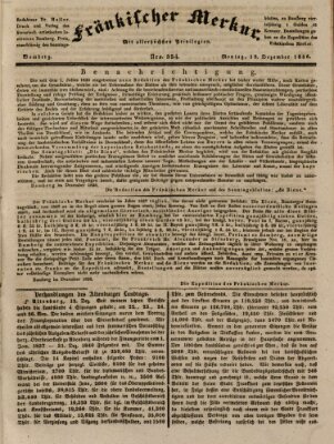 Fränkischer Merkur (Bamberger Zeitung) Montag 19. Dezember 1836