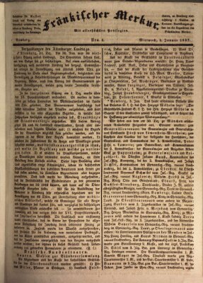 Fränkischer Merkur (Bamberger Zeitung) Mittwoch 4. Januar 1837