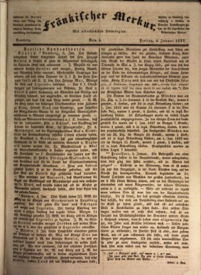 Fränkischer Merkur (Bamberger Zeitung) Freitag 6. Januar 1837