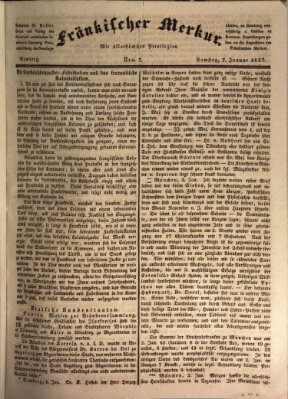 Fränkischer Merkur (Bamberger Zeitung) Samstag 7. Januar 1837