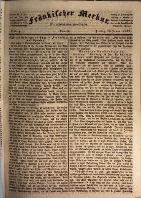 Fränkischer Merkur (Bamberger Zeitung) Freitag 20. Januar 1837