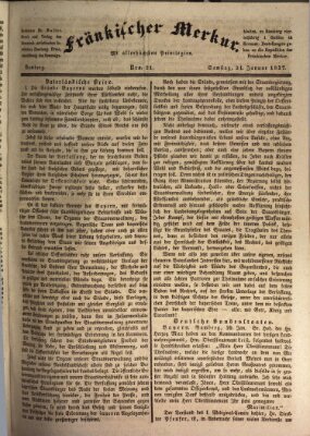 Fränkischer Merkur (Bamberger Zeitung) Samstag 21. Januar 1837