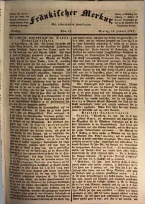 Fränkischer Merkur (Bamberger Zeitung) Montag 23. Januar 1837