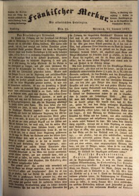 Fränkischer Merkur (Bamberger Zeitung) Mittwoch 25. Januar 1837