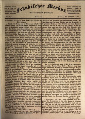 Fränkischer Merkur (Bamberger Zeitung) Freitag 27. Januar 1837