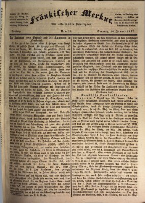 Fränkischer Merkur (Bamberger Zeitung) Sonntag 29. Januar 1837