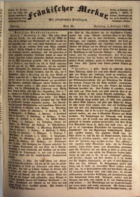 Fränkischer Merkur (Bamberger Zeitung) Sonntag 5. Februar 1837