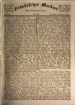 Fränkischer Merkur (Bamberger Zeitung) Dienstag 7. Februar 1837