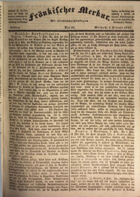 Fränkischer Merkur (Bamberger Zeitung) Mittwoch 8. Februar 1837