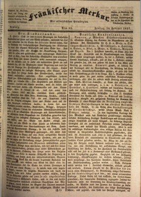 Fränkischer Merkur (Bamberger Zeitung) Freitag 24. Februar 1837