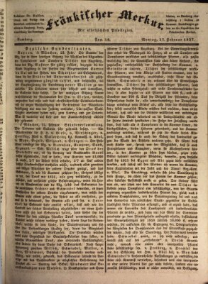 Fränkischer Merkur (Bamberger Zeitung) Montag 27. Februar 1837