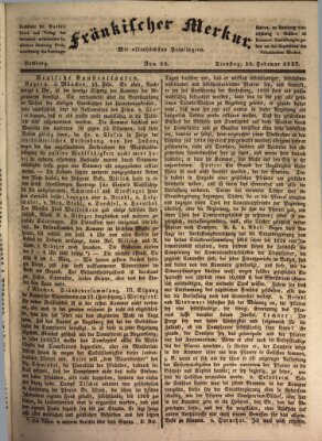 Fränkischer Merkur (Bamberger Zeitung) Dienstag 28. Februar 1837