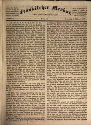 Fränkischer Merkur (Bamberger Zeitung) Sonntag 5. März 1837