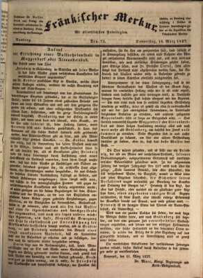 Fränkischer Merkur (Bamberger Zeitung) Donnerstag 16. März 1837