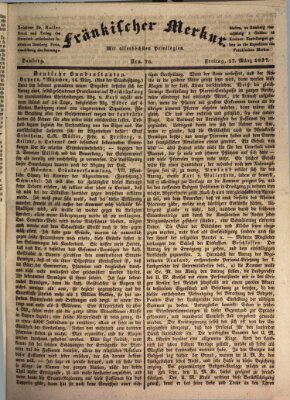 Fränkischer Merkur (Bamberger Zeitung) Freitag 17. März 1837