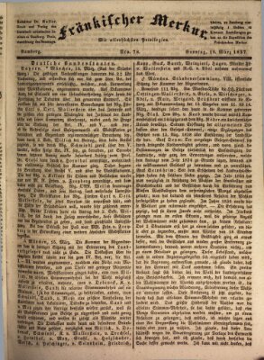 Fränkischer Merkur (Bamberger Zeitung) Sonntag 19. März 1837