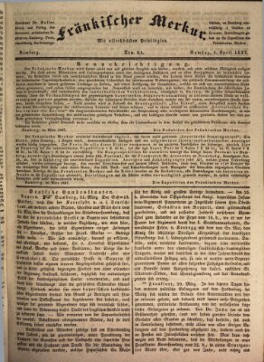 Fränkischer Merkur (Bamberger Zeitung) Samstag 1. April 1837