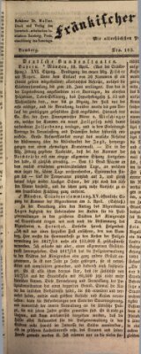 Fränkischer Merkur (Bamberger Zeitung) Donnerstag 13. April 1837