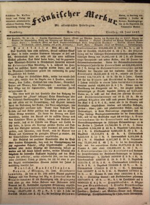 Fränkischer Merkur (Bamberger Zeitung) Dienstag 20. Juni 1837