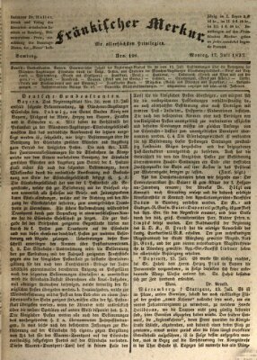 Fränkischer Merkur (Bamberger Zeitung) Montag 17. Juli 1837