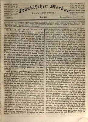 Fränkischer Merkur (Bamberger Zeitung) Donnerstag 3. August 1837