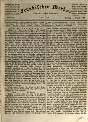 Fränkischer Merkur (Bamberger Zeitung) Freitag 4. August 1837