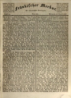 Fränkischer Merkur (Bamberger Zeitung) Mittwoch 23. August 1837