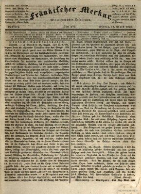 Fränkischer Merkur (Bamberger Zeitung) Montag 28. August 1837