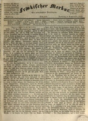 Fränkischer Merkur (Bamberger Zeitung) Sonntag 3. September 1837