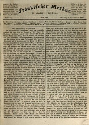 Fränkischer Merkur (Bamberger Zeitung) Dienstag 5. September 1837