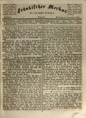 Fränkischer Merkur (Bamberger Zeitung) Mittwoch 6. September 1837