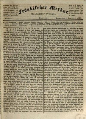 Fränkischer Merkur (Bamberger Zeitung) Donnerstag 7. September 1837