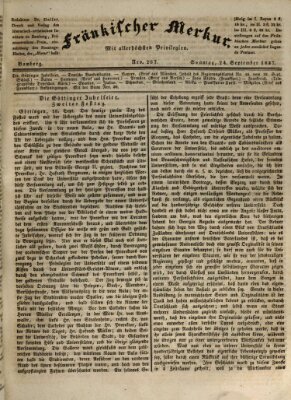 Fränkischer Merkur (Bamberger Zeitung) Sonntag 24. September 1837