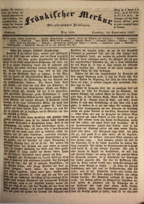 Fränkischer Merkur (Bamberger Zeitung) Dienstag 26. September 1837